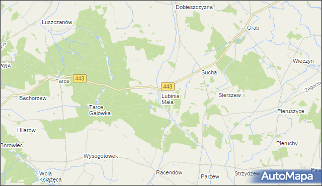 mapa Lubinia Mała, Lubinia Mała na mapie Targeo