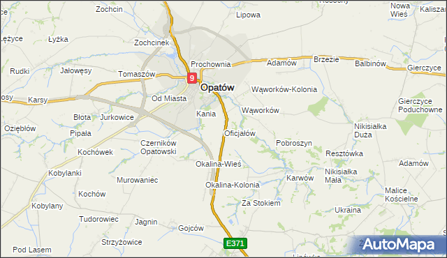 mapa Oficjałów, Oficjałów na mapie Targeo