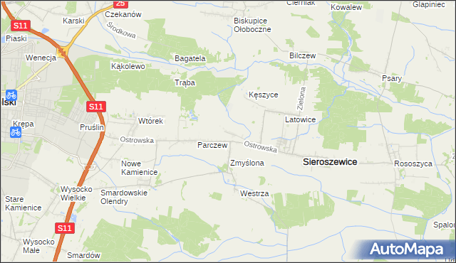 mapa Bibianki, Bibianki na mapie Targeo