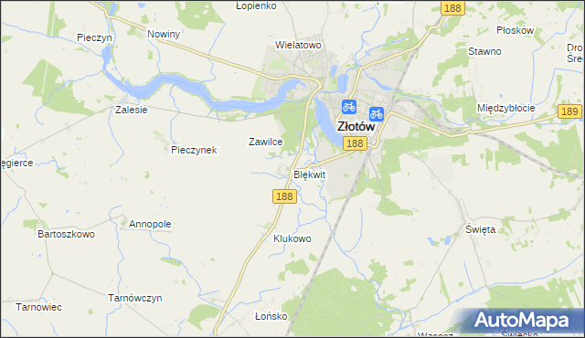 mapa Blękwit, Blękwit na mapie Targeo