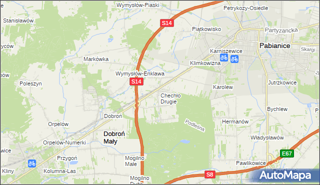 mapa Chechło Drugie, Chechło Drugie na mapie Targeo