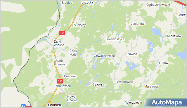 mapa Chwaliszowice, Chwaliszowice na mapie Targeo