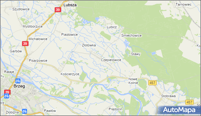 mapa Czepielowice, Czepielowice na mapie Targeo