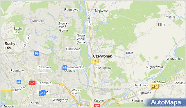 mapa Czerwonak, Czerwonak na mapie Targeo