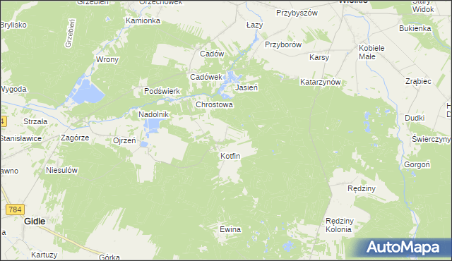 mapa Huby Kotfińskie, Huby Kotfińskie na mapie Targeo