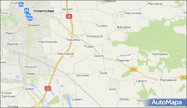 mapa Jaronty, Jaronty na mapie Targeo