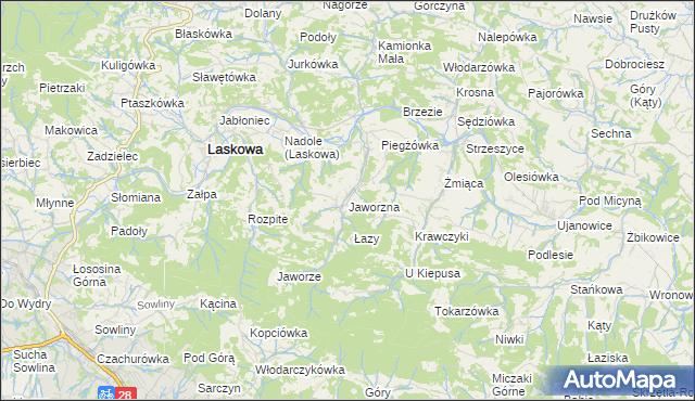 mapa Jaworzna, Jaworzna na mapie Targeo