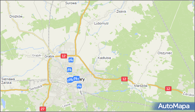 mapa Kadłubia, Kadłubia na mapie Targeo