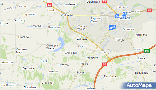 mapa Kłocko, Kłocko na mapie Targeo