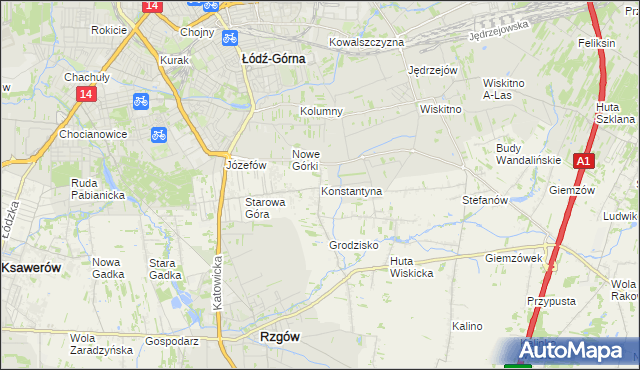 mapa Konstantyna, Konstantyna na mapie Targeo