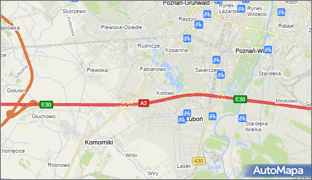 mapa Kotowo gmina Poznań, Kotowo gmina Poznań na mapie Targeo