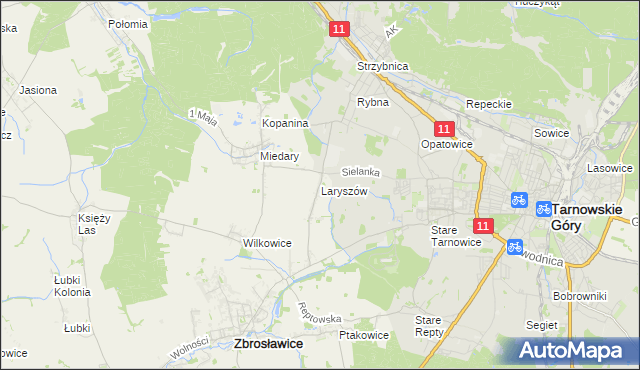 mapa Laryszów, Laryszów na mapie Targeo