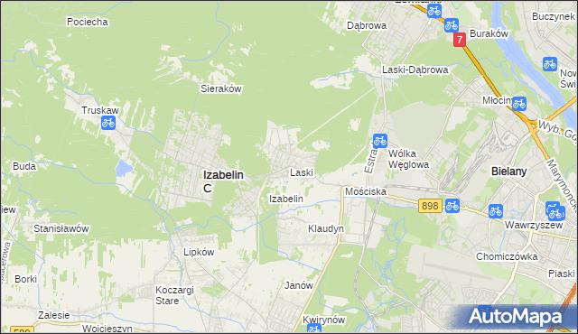 mapa Laski gmina Izabelin, Laski gmina Izabelin na mapie Targeo