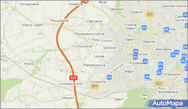mapa Lipniak gmina Konopnica, Lipniak gmina Konopnica na mapie Targeo