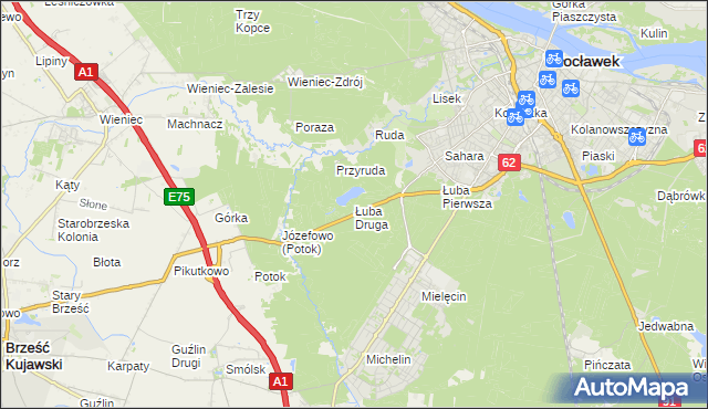 mapa Łuba Druga, Łuba Druga na mapie Targeo