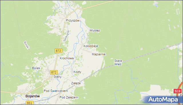 mapa Maziarnia gmina Bojanów, Maziarnia gmina Bojanów na mapie Targeo