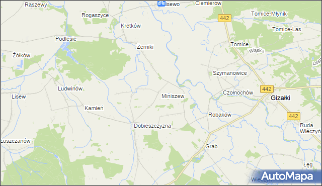 mapa Miniszew, Miniszew na mapie Targeo