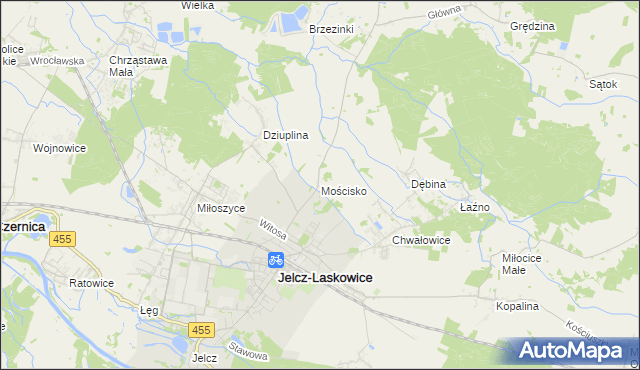 mapa Mościsko gmina Jelcz-Laskowice, Mościsko gmina Jelcz-Laskowice na mapie Targeo