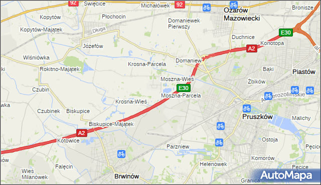 mapa Moszna-Parcela, Moszna-Parcela na mapie Targeo