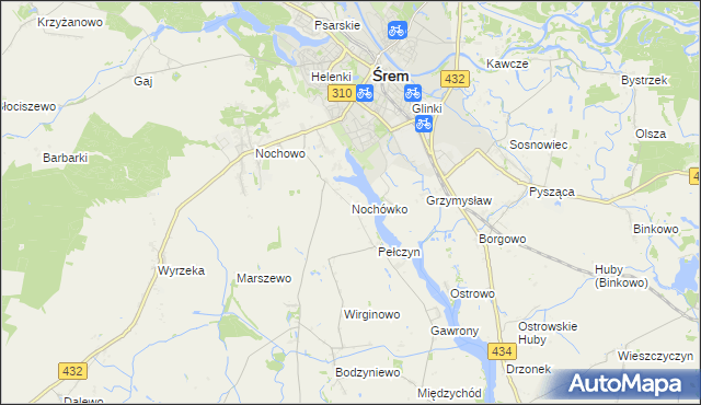 mapa Nochówko, Nochówko na mapie Targeo