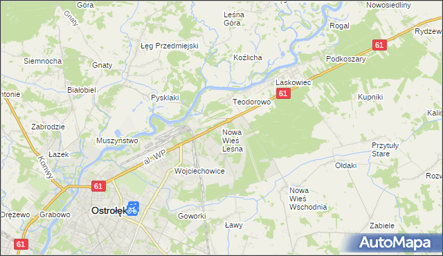 mapa Nowa Wieś Leśna, Nowa Wieś Leśna na mapie Targeo