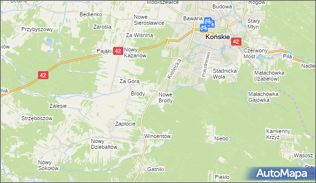 mapa Nowe Brody, Nowe Brody na mapie Targeo