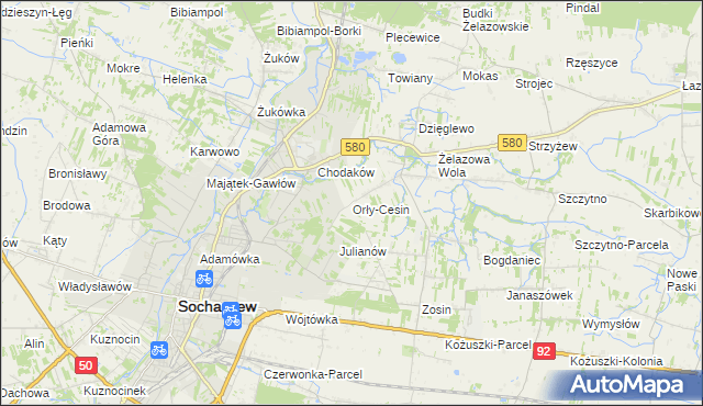 mapa Orły-Cesin, Orły-Cesin na mapie Targeo