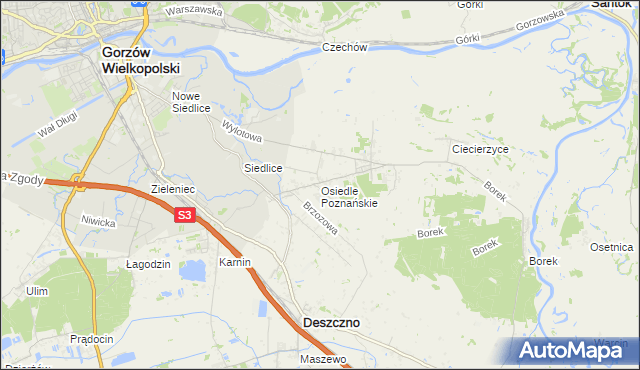 mapa Osiedle Poznańskie, Osiedle Poznańskie na mapie Targeo