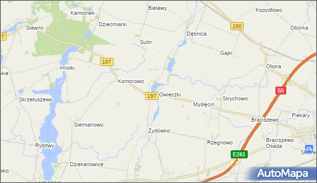 mapa Owieczki gmina Łubowo, Owieczki gmina Łubowo na mapie Targeo