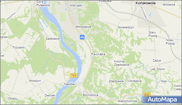 mapa Parchatka, Parchatka na mapie Targeo
