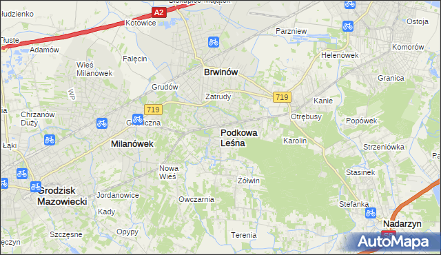 mapa Podkowa Leśna, Podkowa Leśna na mapie Targeo