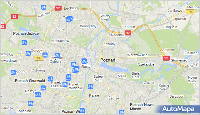 mapa Poznania, Poznań na mapie Targeo