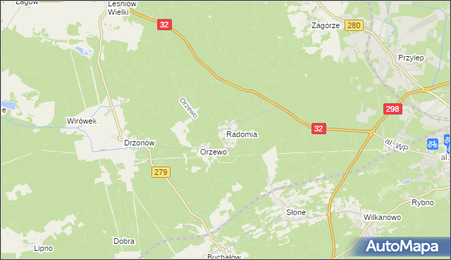 mapa Radomia, Radomia na mapie Targeo