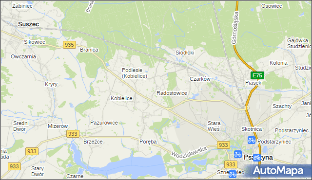 mapa Radostowice, Radostowice na mapie Targeo