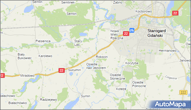 mapa Rokocin, Rokocin na mapie Targeo