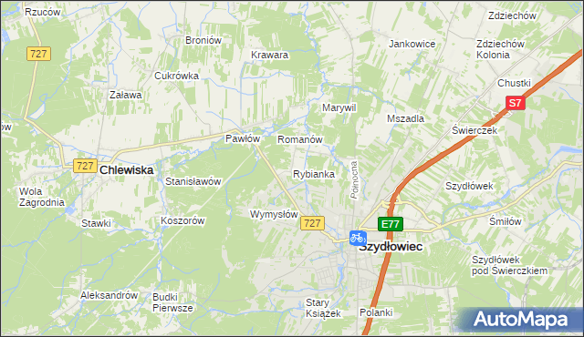 mapa Rybianka, Rybianka na mapie Targeo