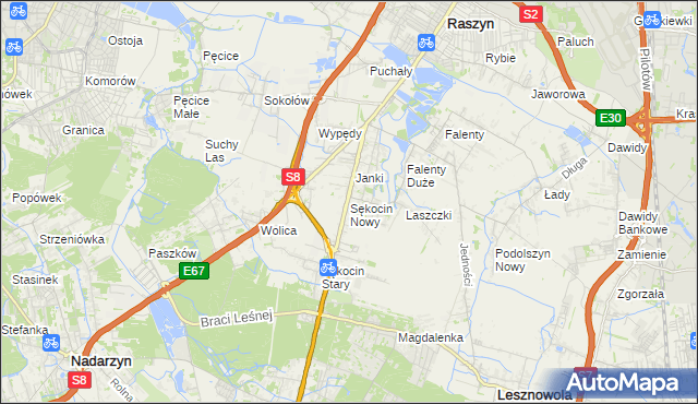 mapa Sękocin Nowy, Sękocin Nowy na mapie Targeo