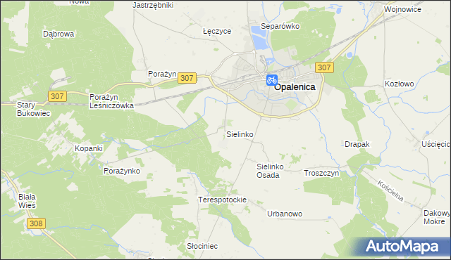 mapa Sielinko, Sielinko na mapie Targeo