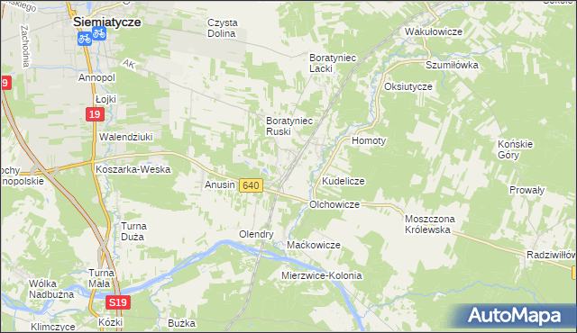 mapa Siemiatycze-Stacja, Siemiatycze-Stacja na mapie Targeo
