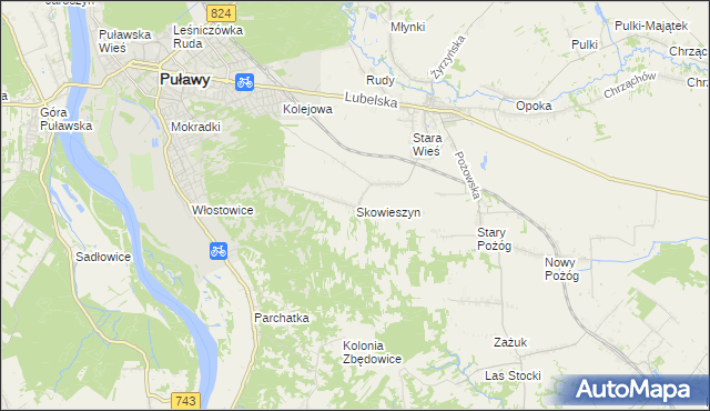 mapa Skowieszyn, Skowieszyn na mapie Targeo