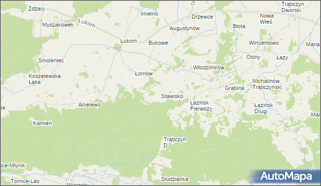 mapa Stawisko gmina Zagórów, Stawisko gmina Zagórów na mapie Targeo