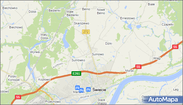 mapa Sulnowo, Sulnowo na mapie Targeo