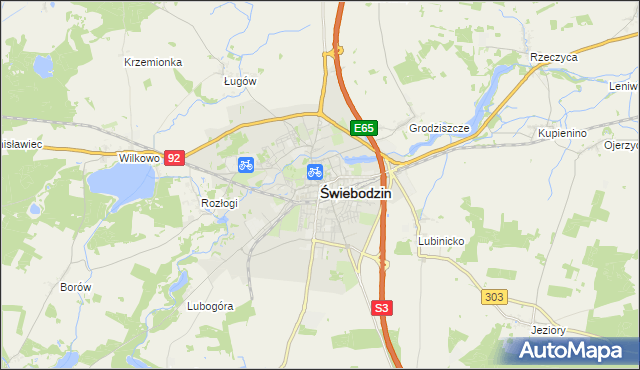 mapa Świebodzin, Świebodzin na mapie Targeo