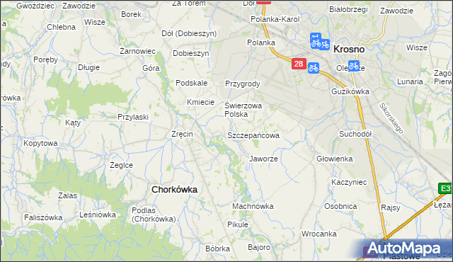 mapa Szczepańcowa, Szczepańcowa na mapie Targeo