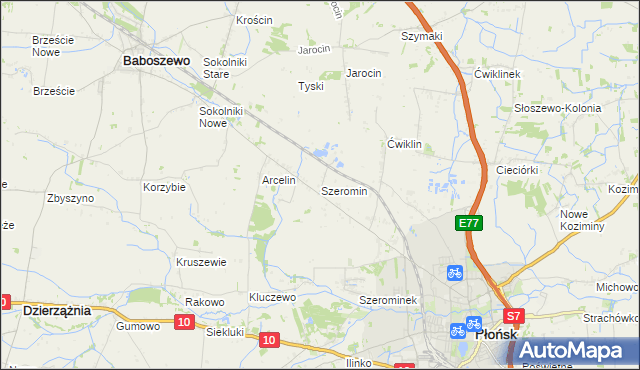 mapa Szeromin, Szeromin na mapie Targeo