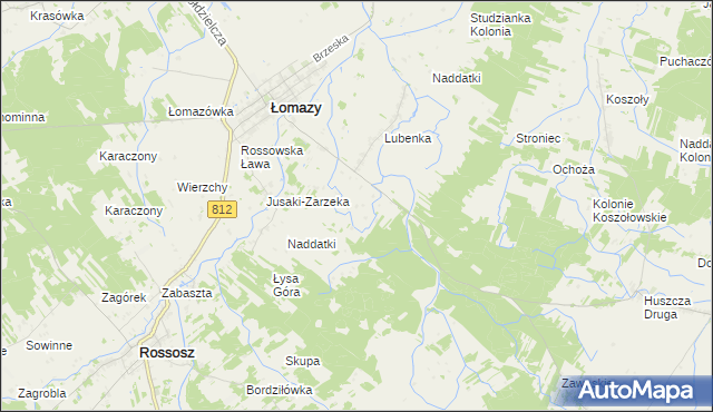 mapa Szymanowo gmina Łomazy, Szymanowo gmina Łomazy na mapie Targeo