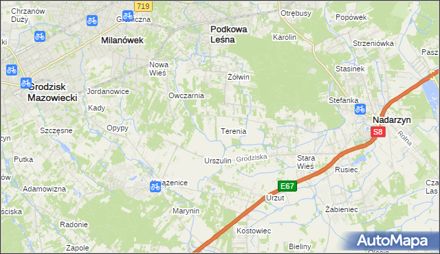 mapa Terenia, Terenia na mapie Targeo