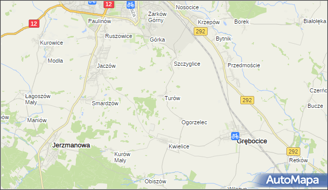 mapa Turów gmina Głogów, Turów gmina Głogów na mapie Targeo