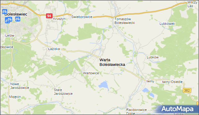 mapa Warta Bolesławiecka, Warta Bolesławiecka na mapie Targeo