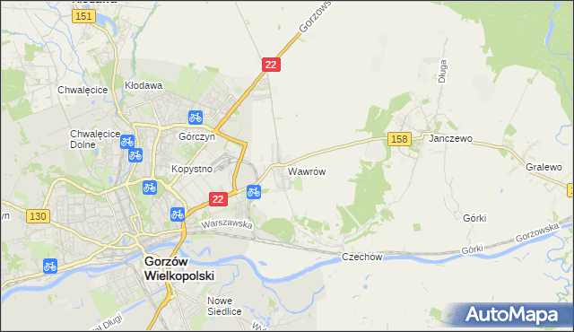 mapa Wawrów, Wawrów na mapie Targeo